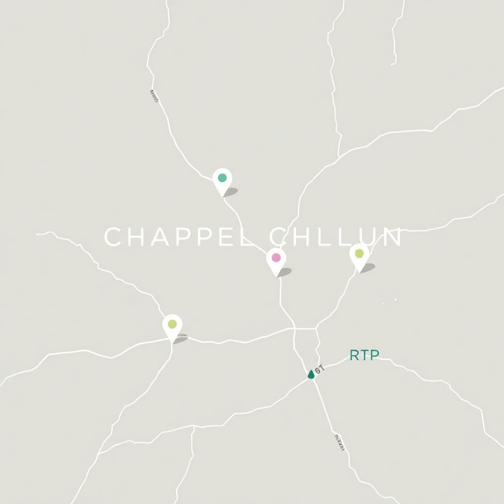 Map showing The Preserve at Jordan Lake location near Chapel Hill, NC